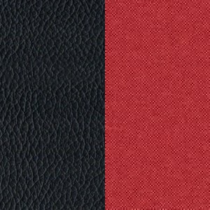 Чёрная экокожа/красная ткань