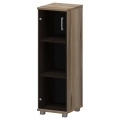 Офисный шкаф узкий средний закрытый (стекло)