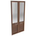 Наполнение двухстворчатого шкафа со стеклом
