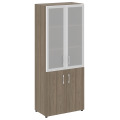 Офисный шкаф комбинированный со стеклом в раме
