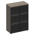 Офисный шкаф для документов средний со стеклянными дверями