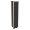 Офисный шкаф высокий узкий с чёрным стеклом в раме (лев/прав) 