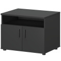 Офисная тумба для оргтехники, с нишей и распашными дверцами