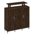 Стеллаж средний с надстройкой и деревянными дверками
